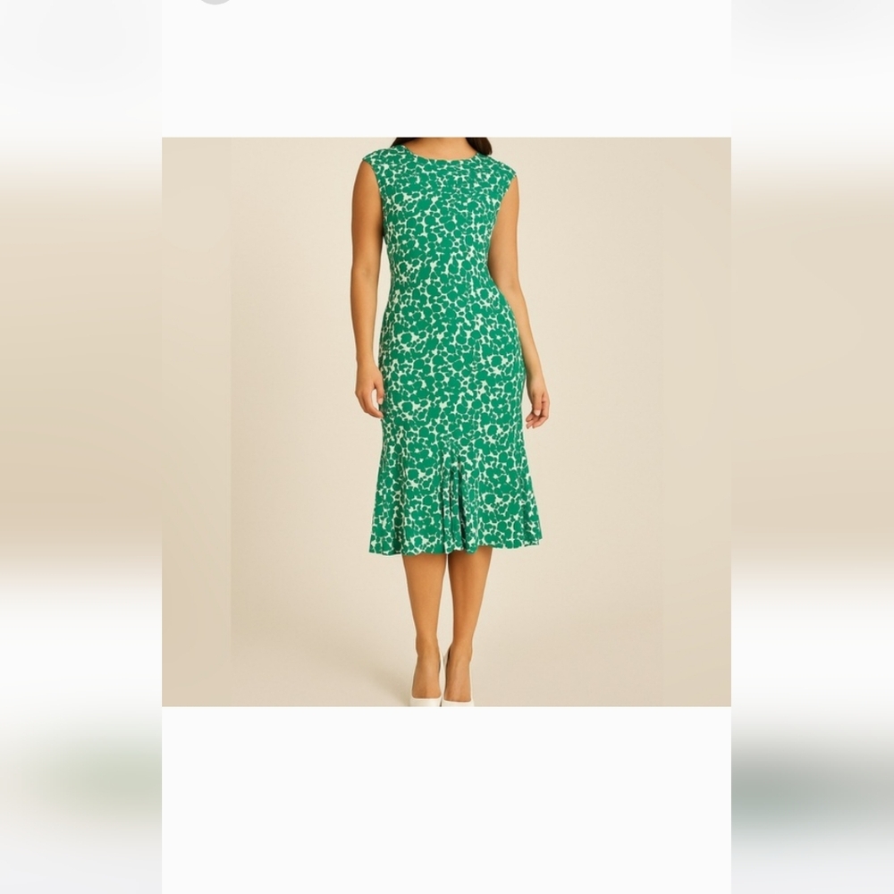 Boden Knee Length Green Casual Dress, Size 12